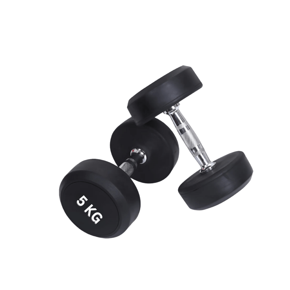 ดัมเบลยาง HOMEFITTOOLS แบบกลม 5 KG (1 คู่)_0